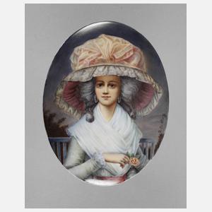 Porzellanbildplatte Modedame