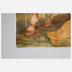 Porzellanbildplatte Raub der Sabinerinnen