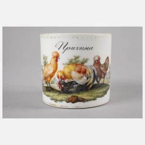 Meissen Tasse mit Hühnermotiv