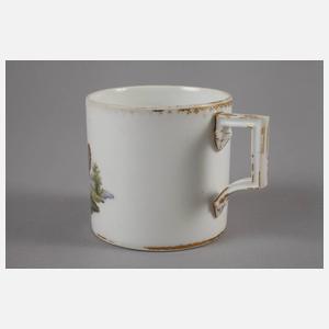 Meissen Tasse mit Hühnermotiv