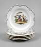 Meissen fünf Teller mit barocken Szenen