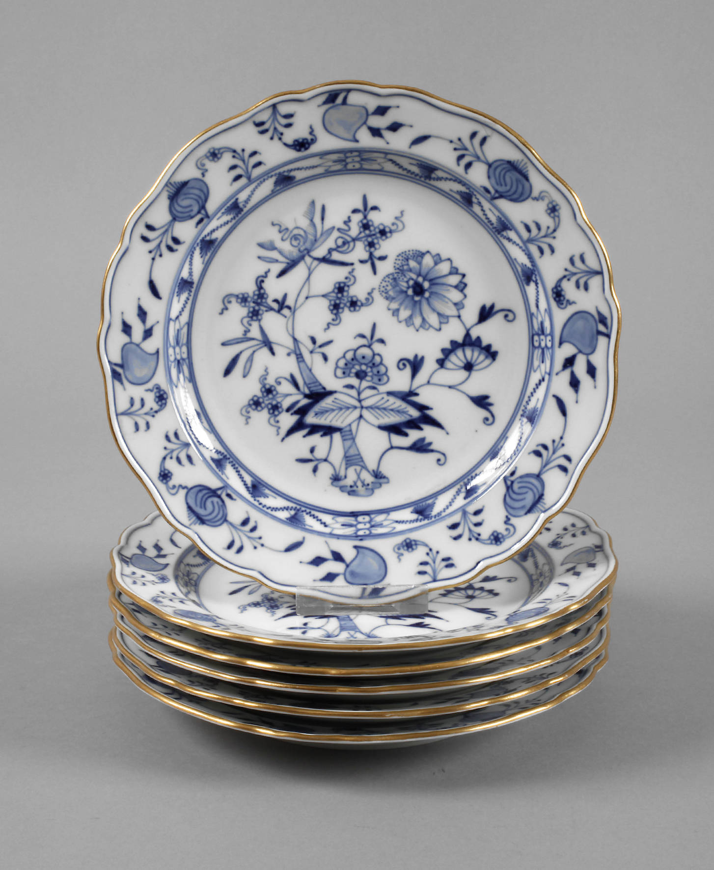 Meissen sechs Abendbrotteller Zwiebelmuster