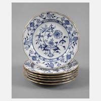 Meissen sechs Abendbrotteller Zwiebelmuster111