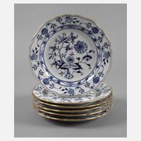Meissen sechs Abendbrotteller Zwiebelmuster111