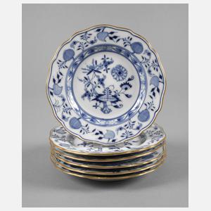 Meissen sechs Dessertteller Zwiebelmuster