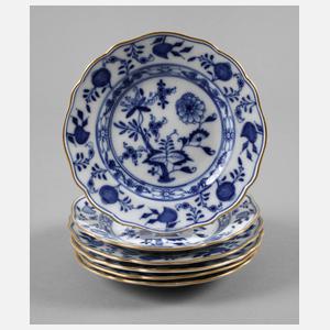 Meissen sechs Dessertteller Zwiebelmuster