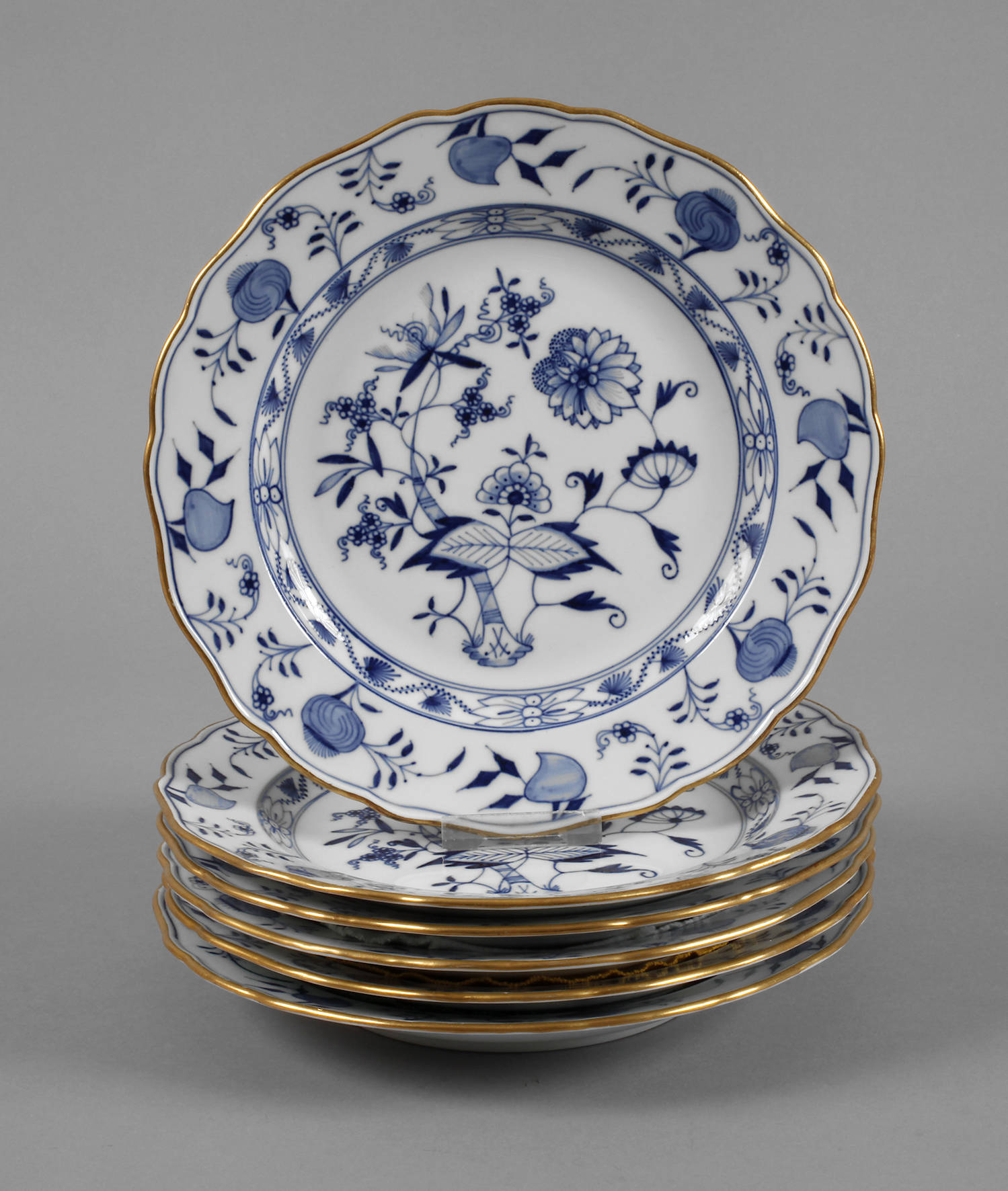 Meissen sechs Speiseteller Zwiebelmuster