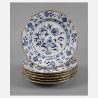 Meissen sechs Speiseteller Zwiebelmuster111