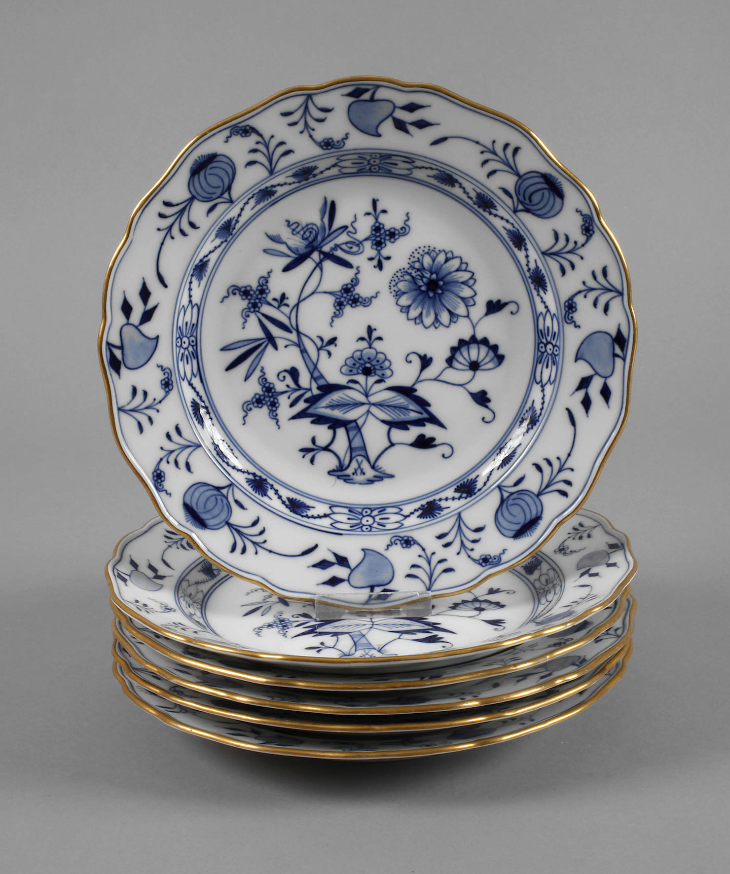 Meissen sechs Speiseteller Zwiebelmuster