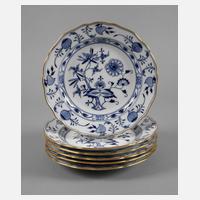 Meissen sechs Speiseteller Zwiebelmuster111