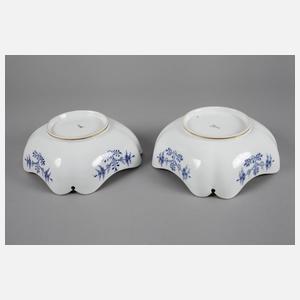 Meissen zwei eckige Schalen Zwiebelmuster