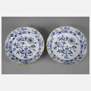 Meissen zwei runde Schalen Zwiebelmuster