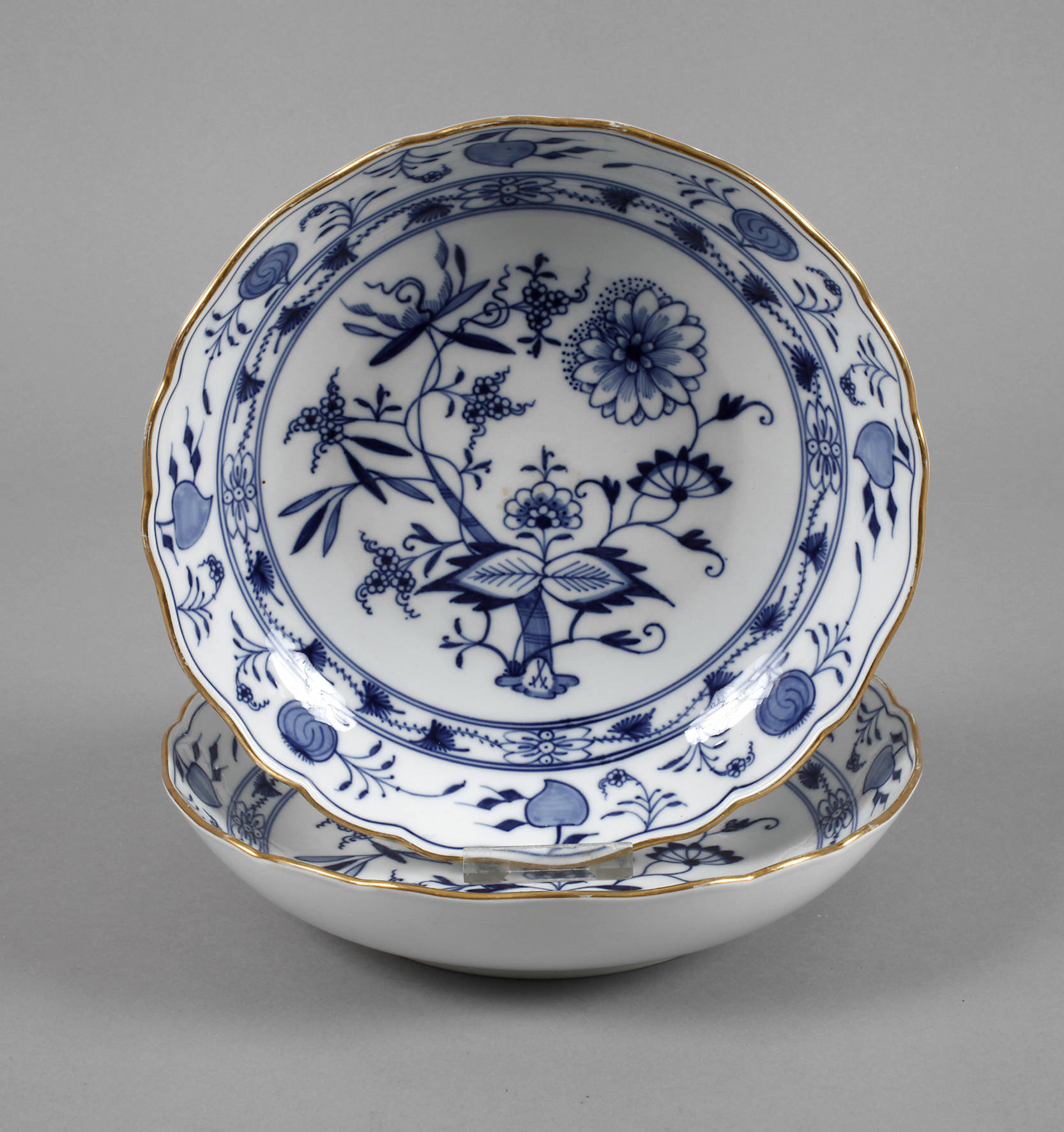 Meissen zwei runde Schalen Zwiebelmuster