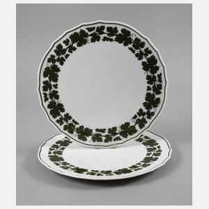 Meissen zwei Tortenplatten Weinlaubdekor