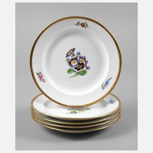 Meissen fünf Kuchenteller ”Blume 1”
