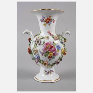 Meissen Vase plastische Blütenranken