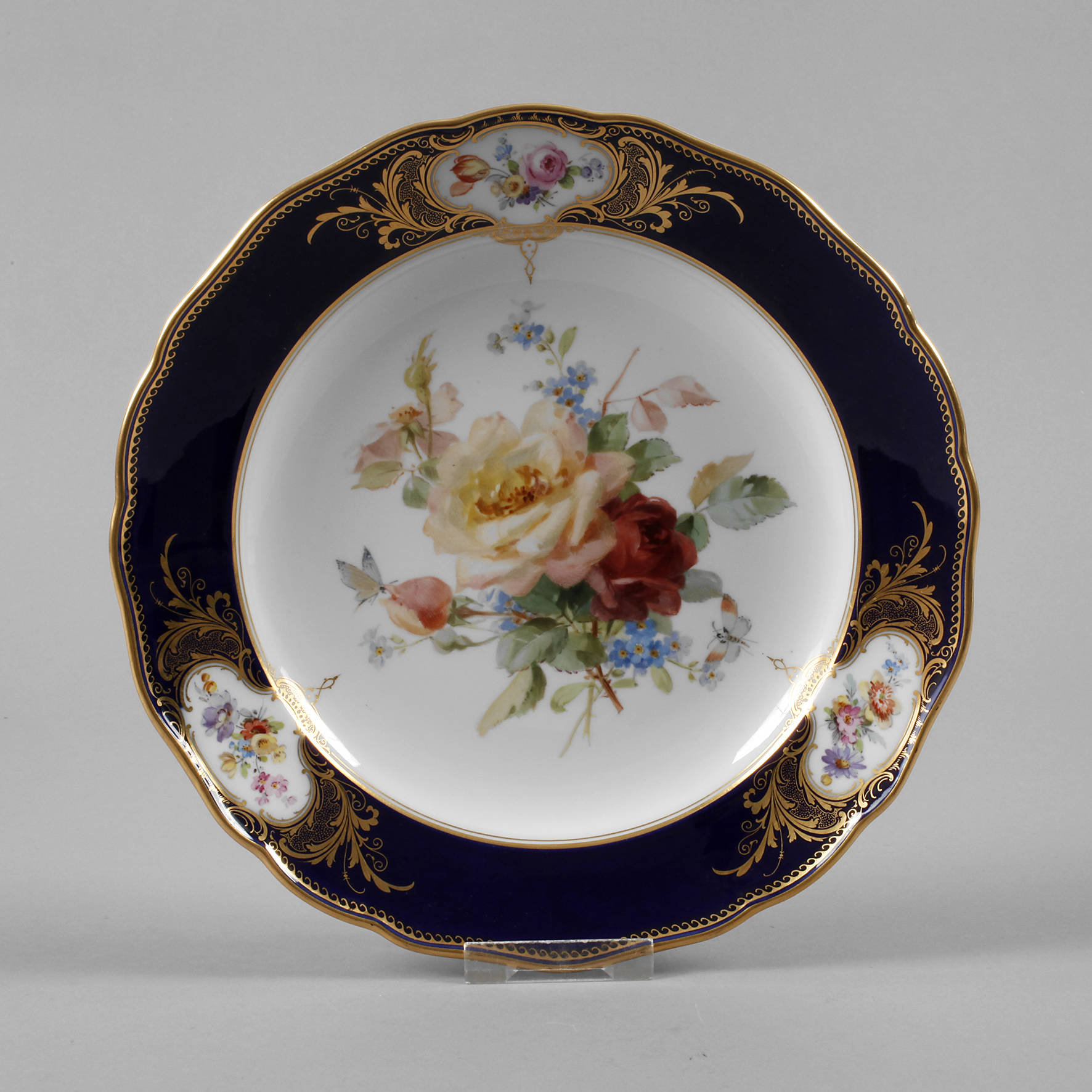 Meissen Teller mit Kobaltrand