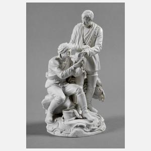 Meissen Biskuitporzellanfigur verwundete Soldaten