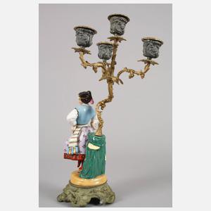 Paar Figurenleuchter mit Uhr