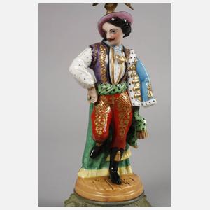 Paar Figurenleuchter mit Uhr