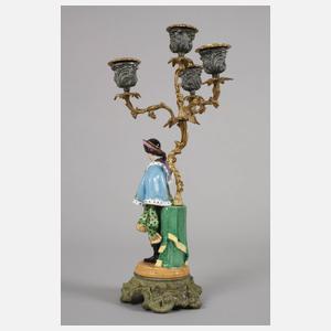 Paar Figurenleuchter mit Uhr