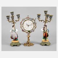 Paar Figurenleuchter mit Uhr111