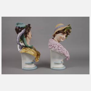 Sitzendorf Paar große Büsten