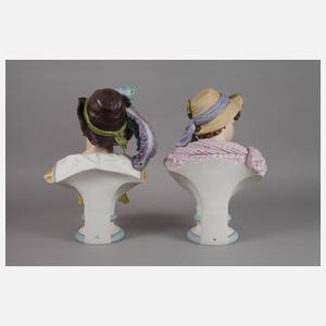 Sitzendorf Paar große Büsten