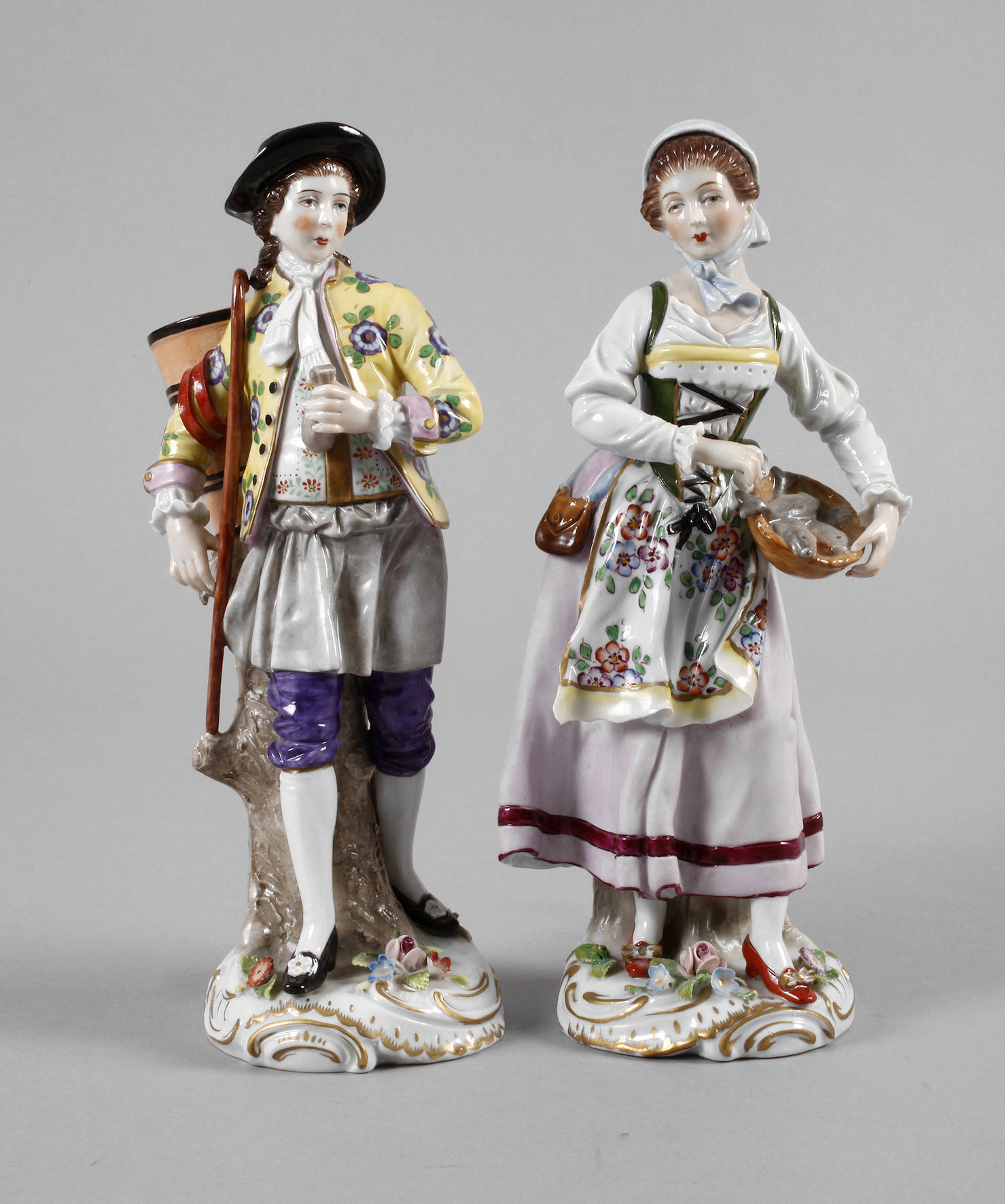 Sitzendorf Paar große Gärtnerfiguren