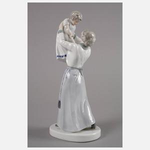 Volkstedt Jugendstilfigur Mutter mit Kind