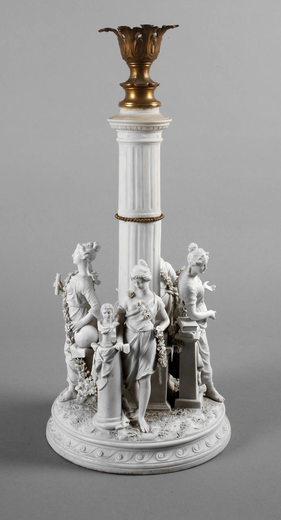 Volkstedt Lampe Biskuitporzellan