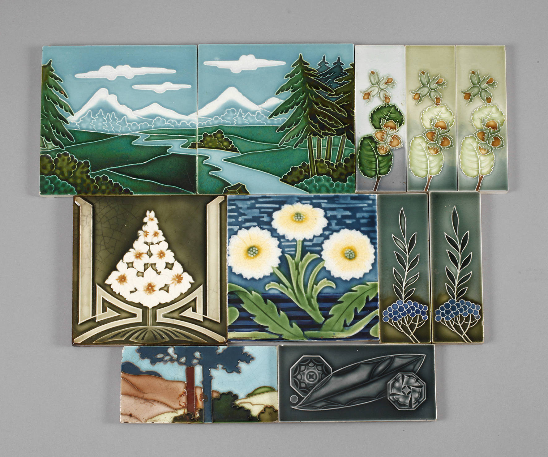 Konvolut Jugendstilfliesen