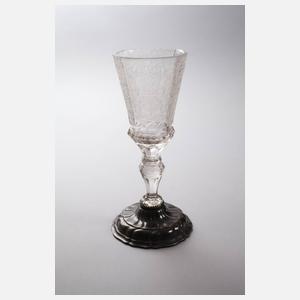 Höfischer Barockpokal mit Silberfuß