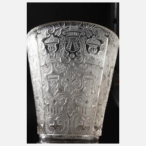 Höfischer Barockpokal mit Silberfuß