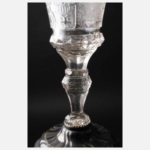 Höfischer Barockpokal mit Silberfuß