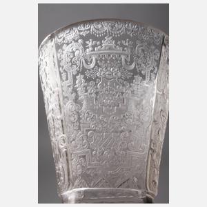 Höfischer Barockpokal mit Silberfuß