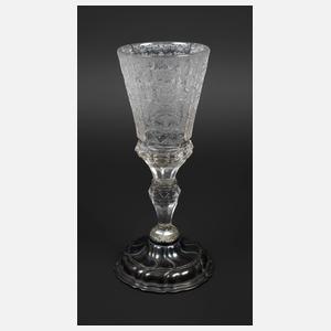 Höfischer Barockpokal mit Silberfuß