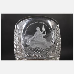 Erinnerungsglas mit Steinelschliff