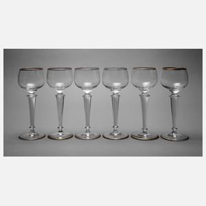 Josephinenhütte sechs Römer mit Spiralfaden