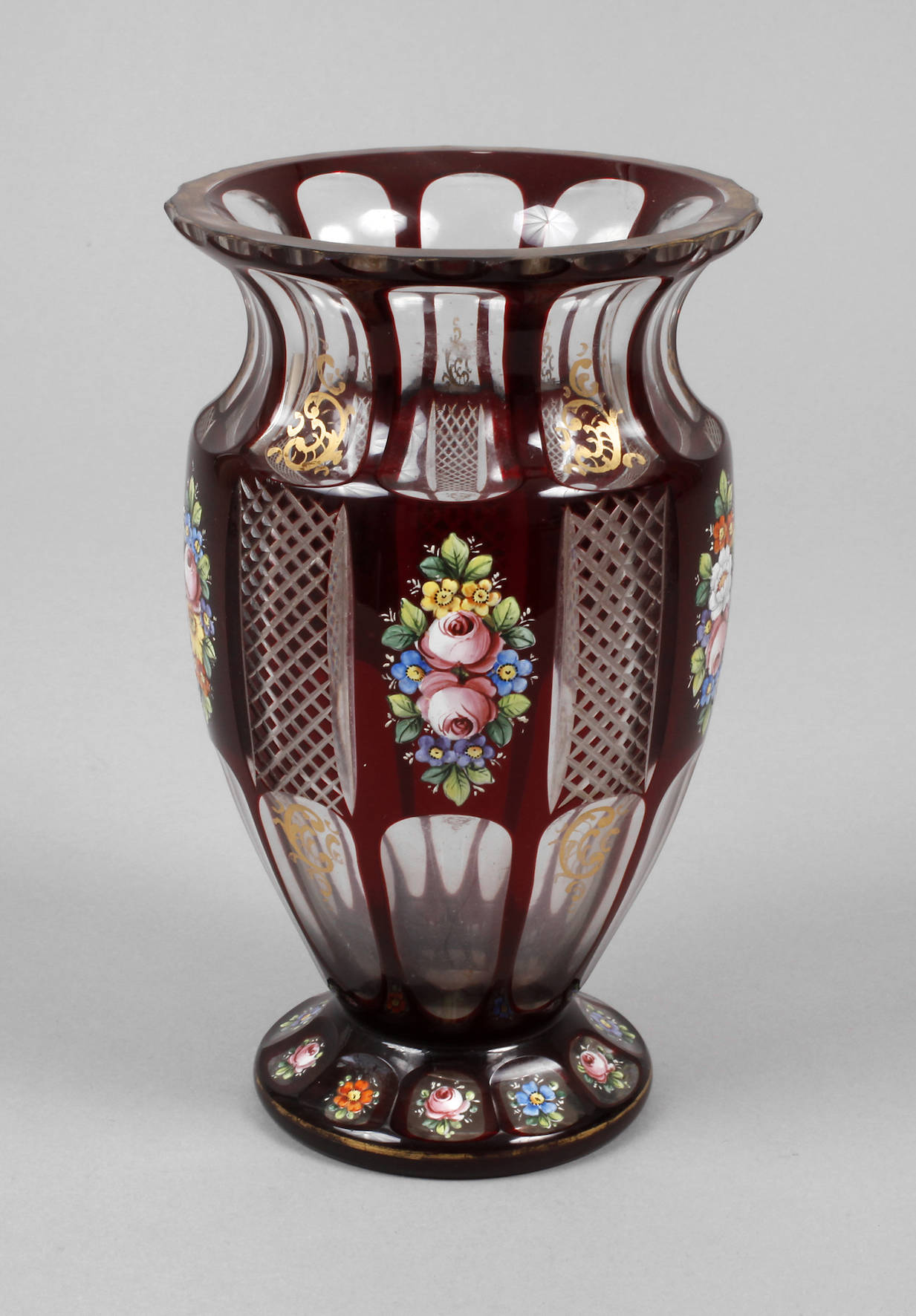 Vase Blütendekor Böhmen