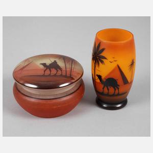 Deckeldose und Vase Ägypten