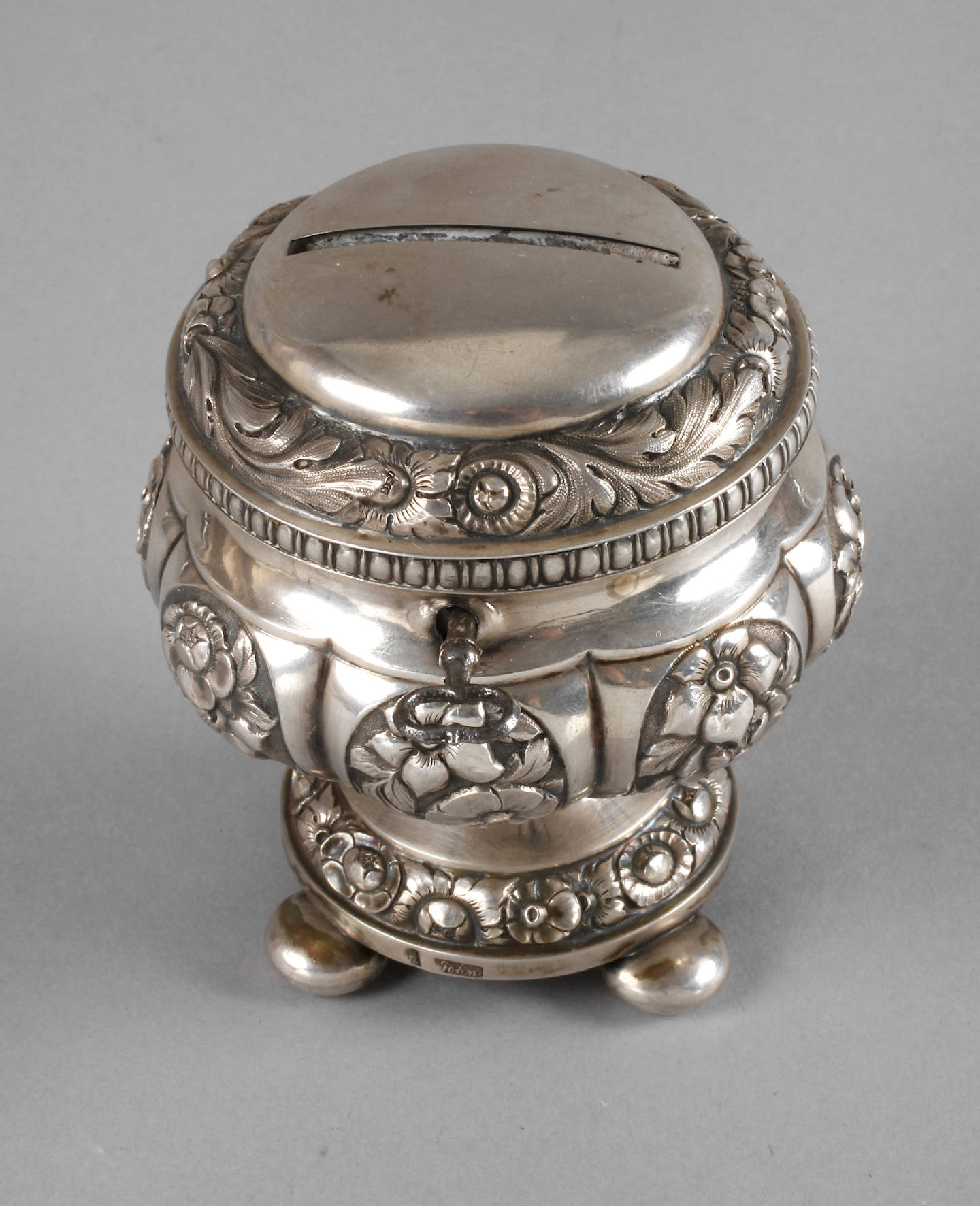 Silber Spardose Biedermeier