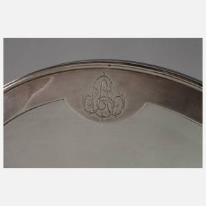 Großer Tischspiegel mit Silberbeschlag