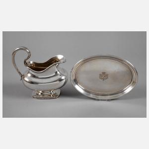 Silber Sauciere und Tablett