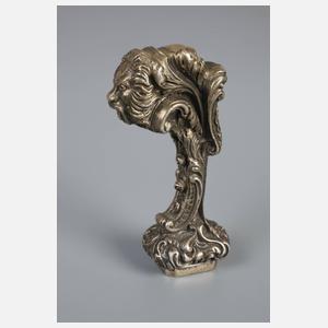 Silber Petschaft und Affenpaar