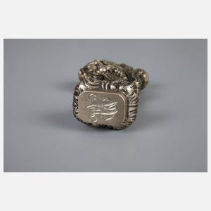 Silber Petschaft und Affenpaar