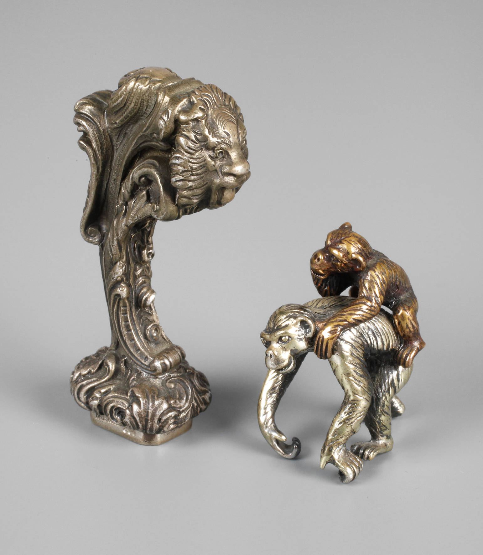 Silber Petschaft und Affenpaar