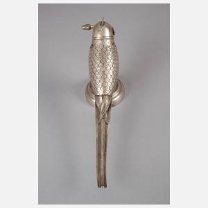 Silbervogel als Schnapsbehälter