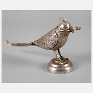 Silbervogel als Schnapsbehälter