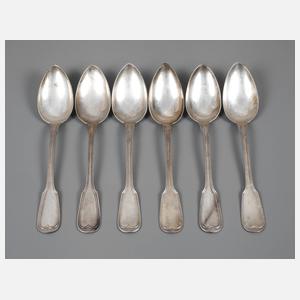 Silber sechs Speiselöffel Augsburger Faden